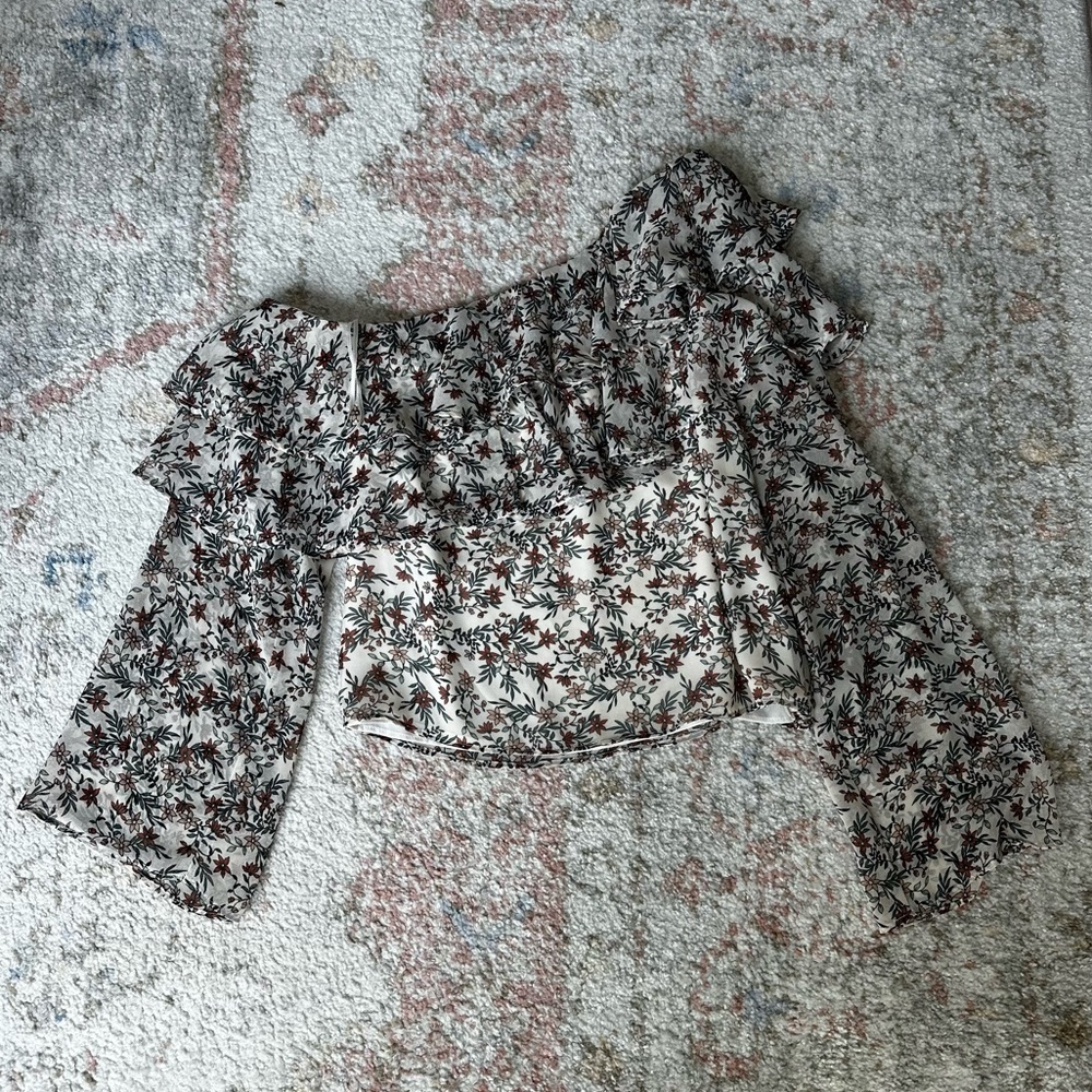 Rebecca Minkoff Floral Off shoulder Top with Ruffle